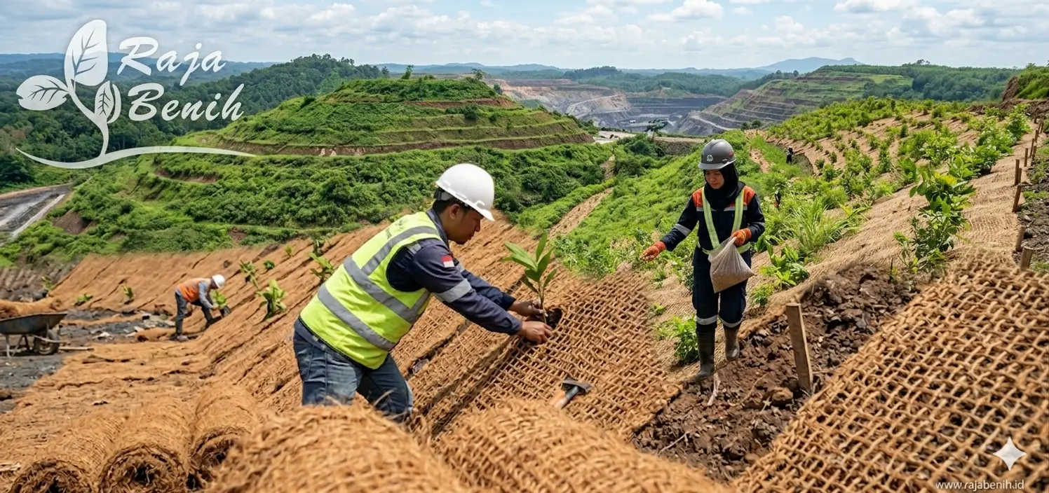 Cocomesh Reklamasi Tambang sebagai Solusi Pengendalian Erosi Lahan Bekas Tambang